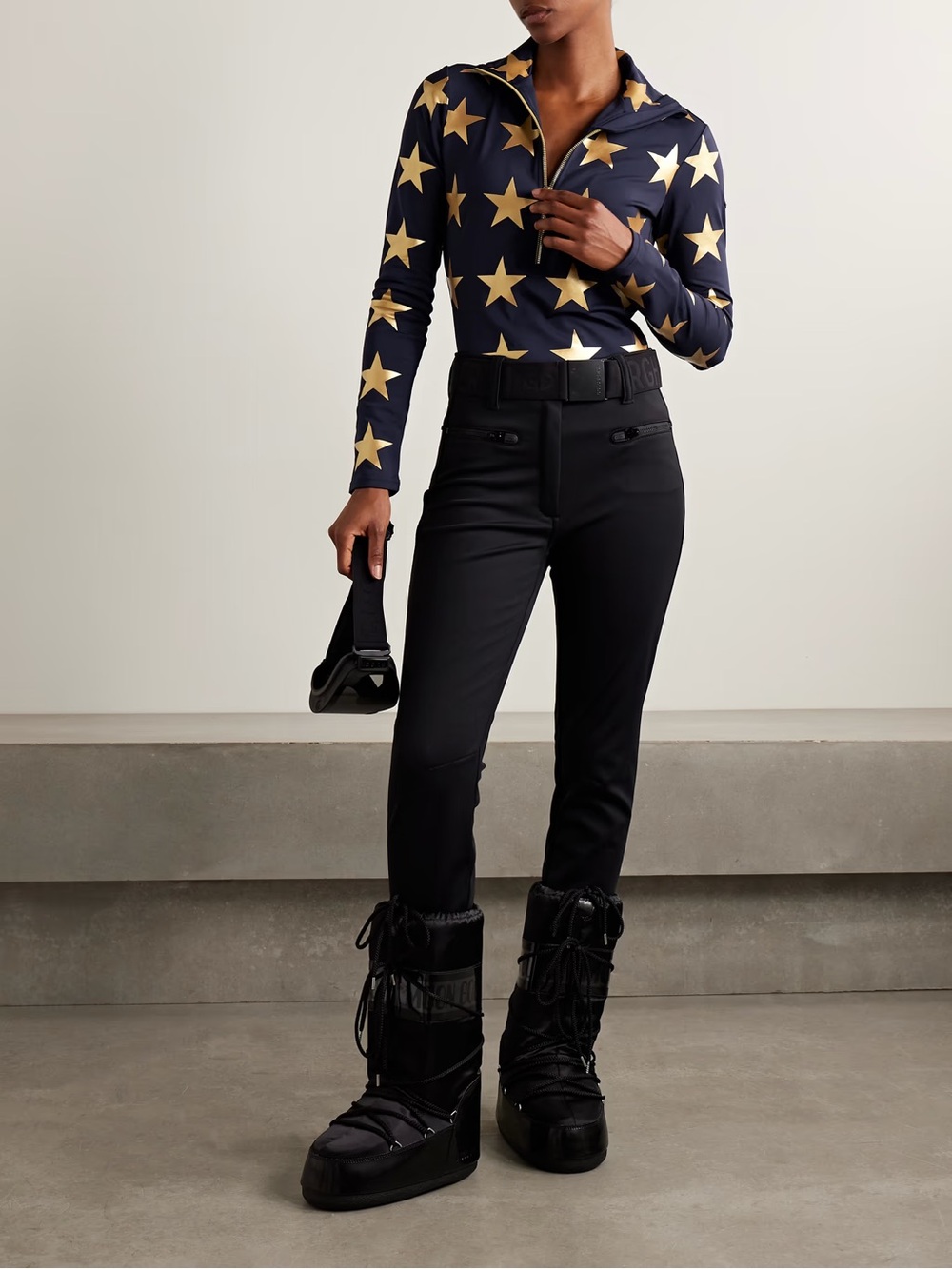 Goldbergh Lunaria metallic Base Layer French Navy Blue with Gold Stars NWT Small - Picture 2 of 6